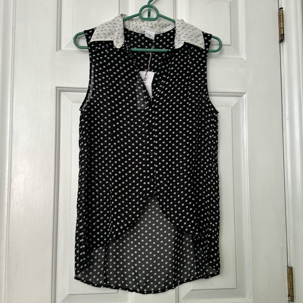 Cooperative Polka Dot Sheer Top Size Small NEW